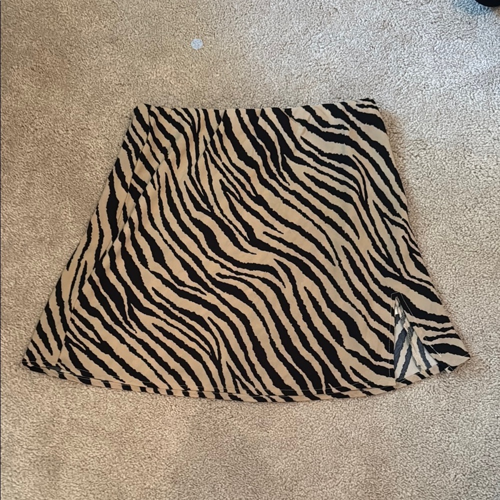 Tiger Print Tan and Black Skirt